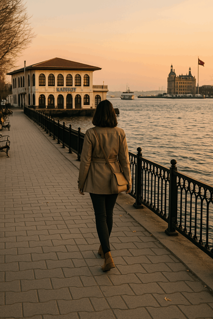 kadıköy sahilde yürüyen bir travesti